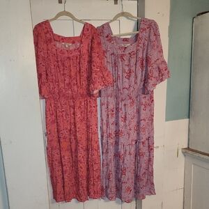 The Pioneer Woman Red and Purple Floral Midi Dress